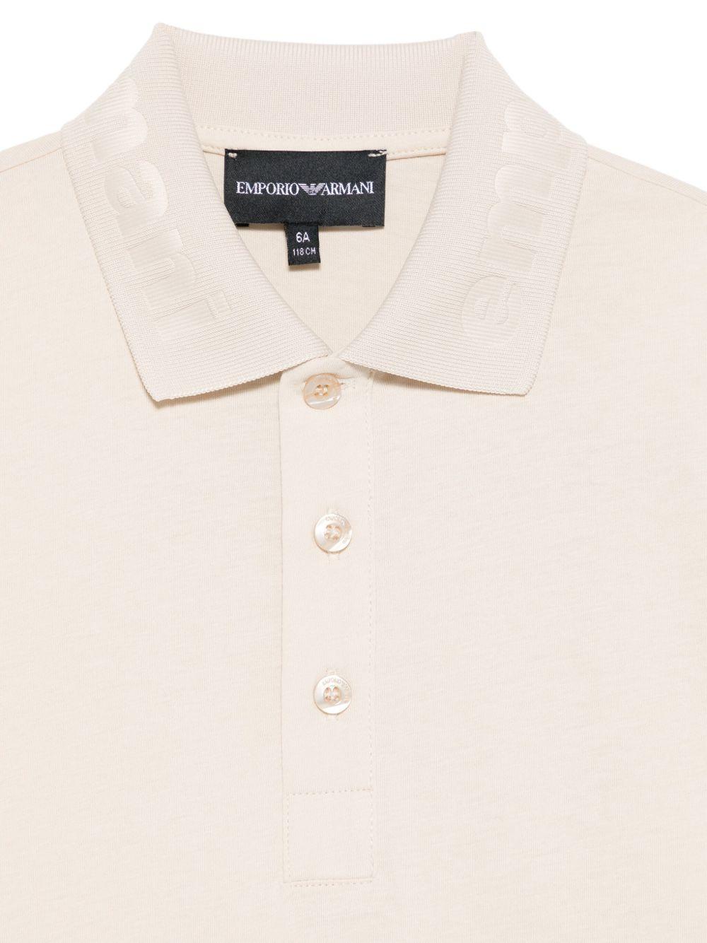 T-shirt per bambino Emporio Armani Kids beige con logo - Rubino Kids