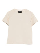 T-shirt per bambino Emporio Armani Kids beige con maniche raglan - Rubino Kids