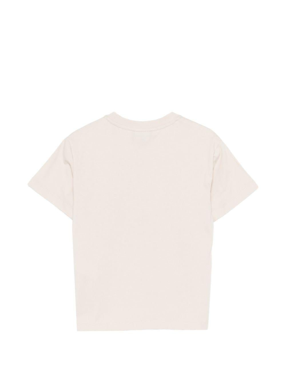 T-shirt per bambino Emporio Armani Kids beige con stampa grafica sul davanti - Rubino Kids