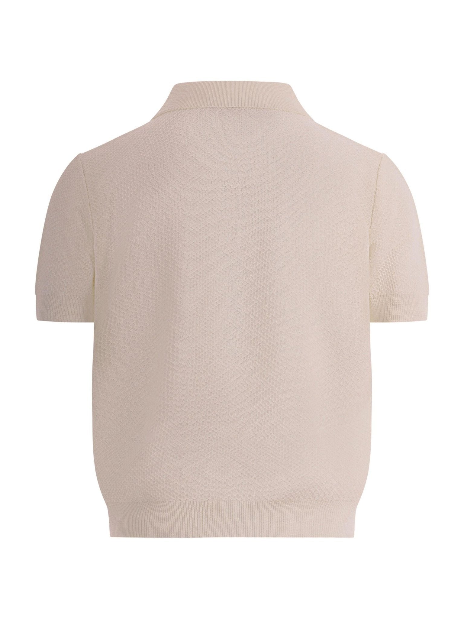 T-shirt per bambino Emporio Armani Kids beige con texture traforata - Rubino Kids