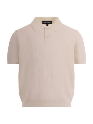 Emporio Armani Kids beige T-shirt with perforated texture for boys