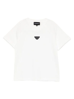 Emporio Armani Kids white T-shirt with Eagle logo on the front