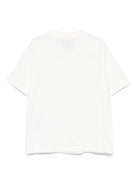 T-shirt per bambino Emporio Armani Kids bianca con logo in rilievo - Rubino Kids