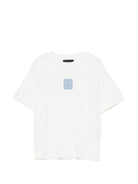 T-shirt per bambino Emporio Armani Kids bianca con patch logo - Rubino Kids