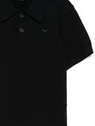 T-shirt per bambino Emporio Armani Kids nera con polsini a coste - Rubino Kids
