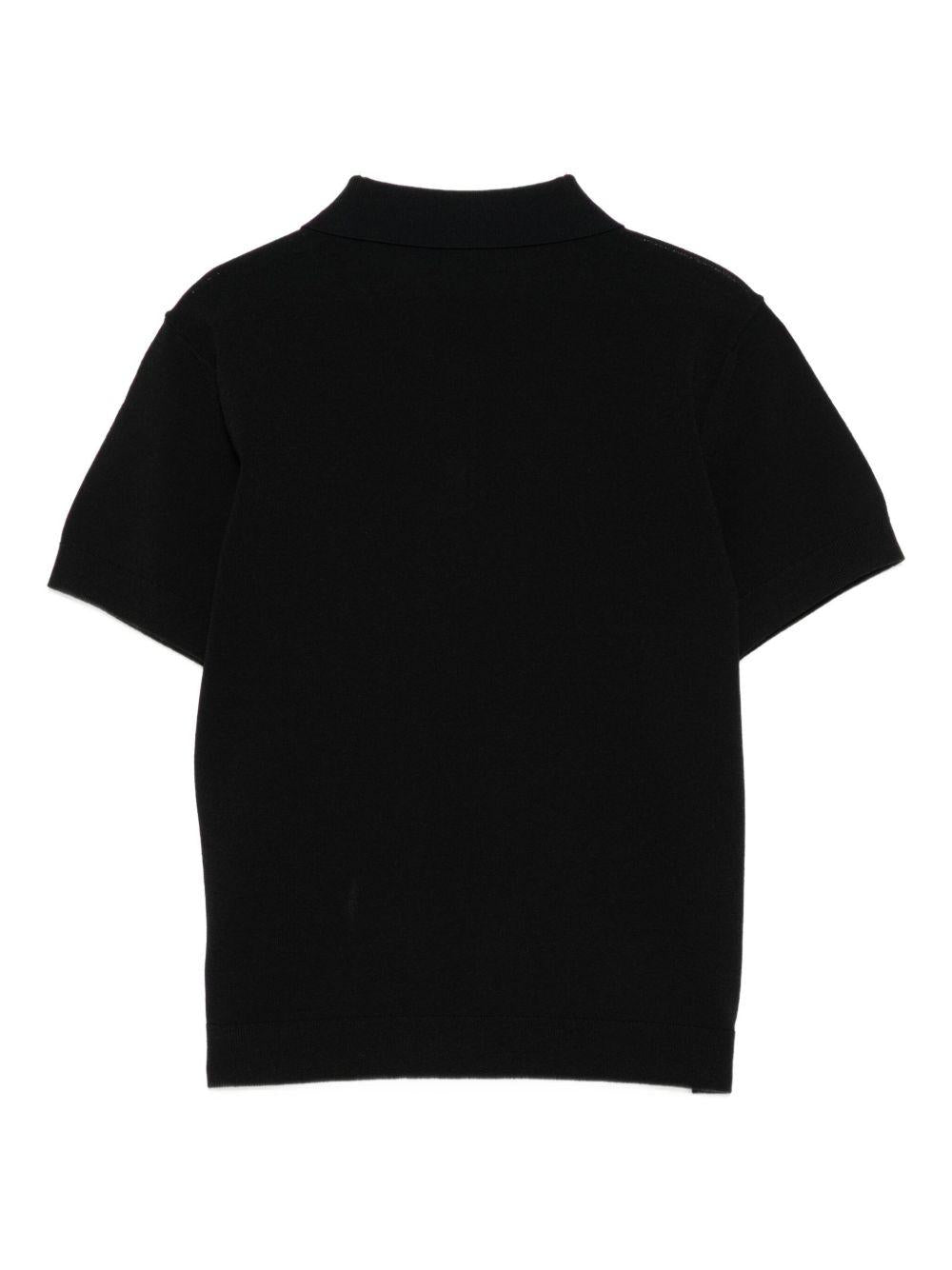T-shirt per bambino Emporio Armani Kids nera con polsini a coste - Rubino Kids