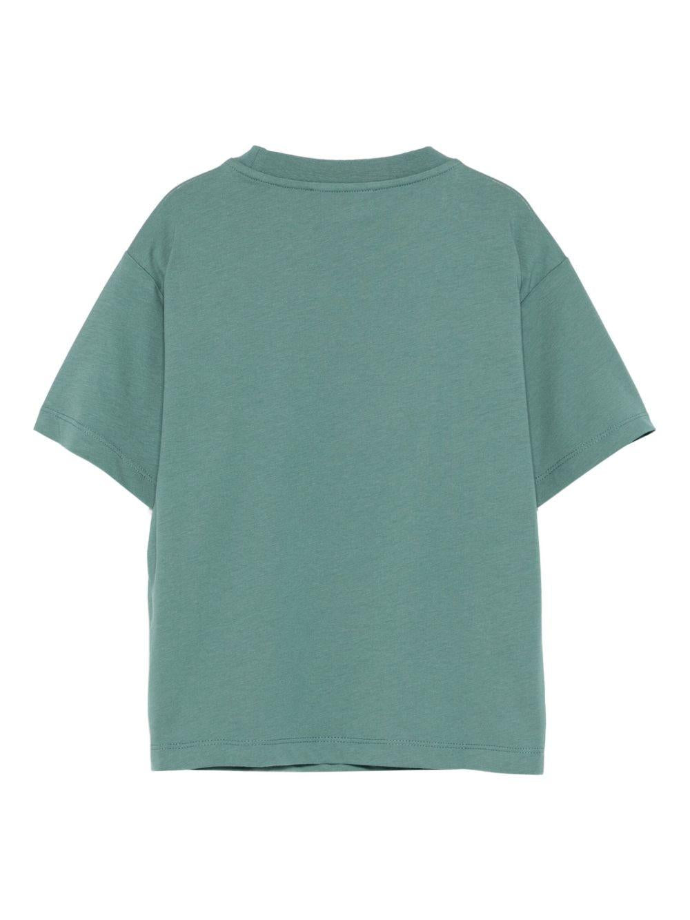 T-shirt per bambino Emporio Armani Kids verde con logo in rilievo - Rubino Kids