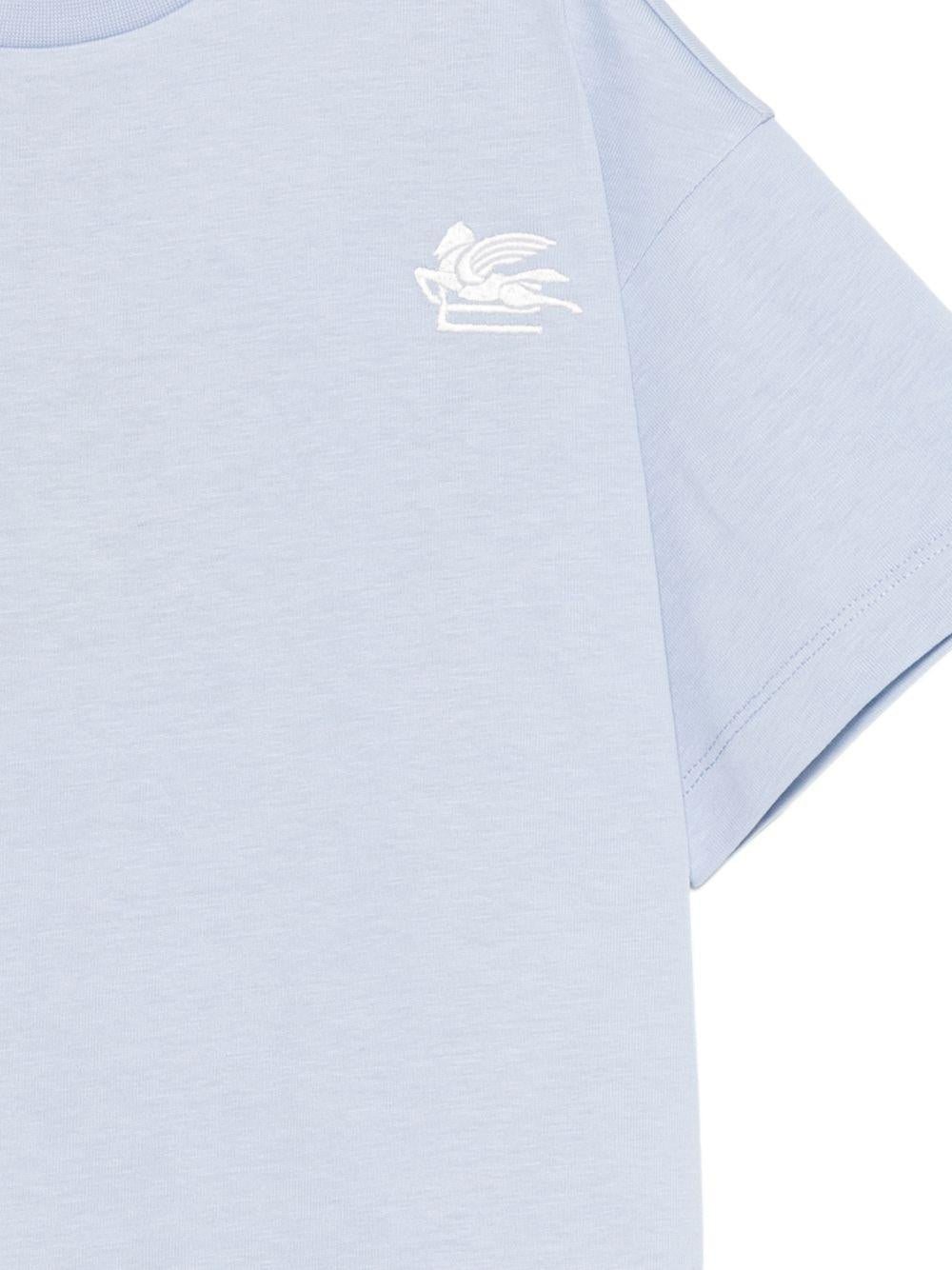 T-shirt per bambino Etro Kids azzurra con logo ricamato - Rubino Kids