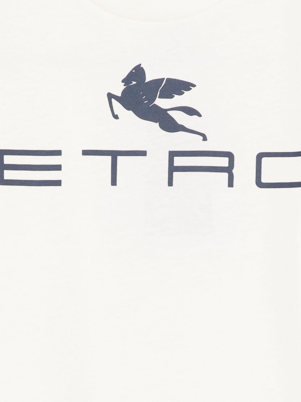 T-shirt per bambino Etro Kids beige con logo sul davanti - Rubino Kids