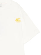T-shirt per bambino Etro Kids bianca con logo ricamato - Rubino Kids