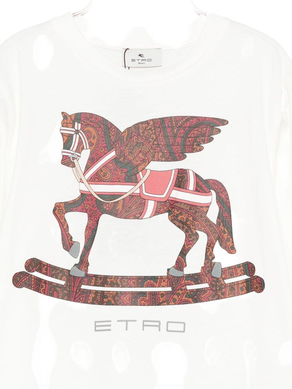 T-shirt per bambino ETRO KIDS bianca con motivo Pegaso - Rubino Kids