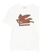 T-shirt per bambino ETRO KIDS bianca con motivo Pegaso sul davanti - Rubino Kids