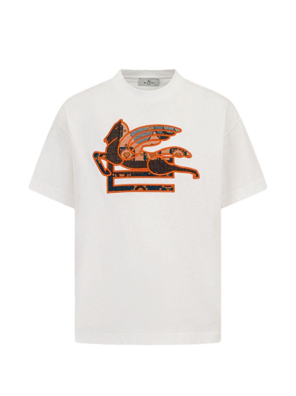 T-shirt per bambino Etro Kids bianca con ricamo Pegaso - Rubino Kids