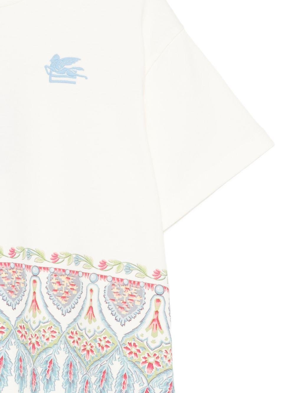 T-shirt per bambino Etro Kids bianca con stampa floreale sul davanti - Rubino Kids