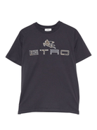 T-shirt per bambino ETRO KIDS blu con logo sul davanti - Rubino Kids