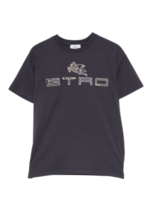 T-shirt per bambino ETRO KIDS blu con logo sul davanti