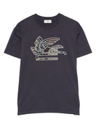 T-shirt per bambino ETRO KIDS blu con motivo Pegaso - Rubino Kids