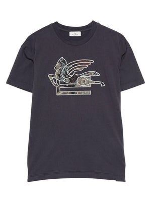 T-shirt per bambino ETRO KIDS blu con motivo Pegaso