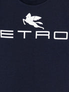 T-shirt per bambino Etro Kids blu navy con dettaglio logo - Rubino Kids