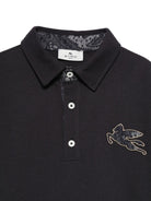 T-shirt per bambino Etro Kids nera con colletto stile polo - Rubino Kids