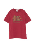 T-shirt per bambino ETRO KIDS rossa con motivo Pegaso sul davanti - Rubino Kids
