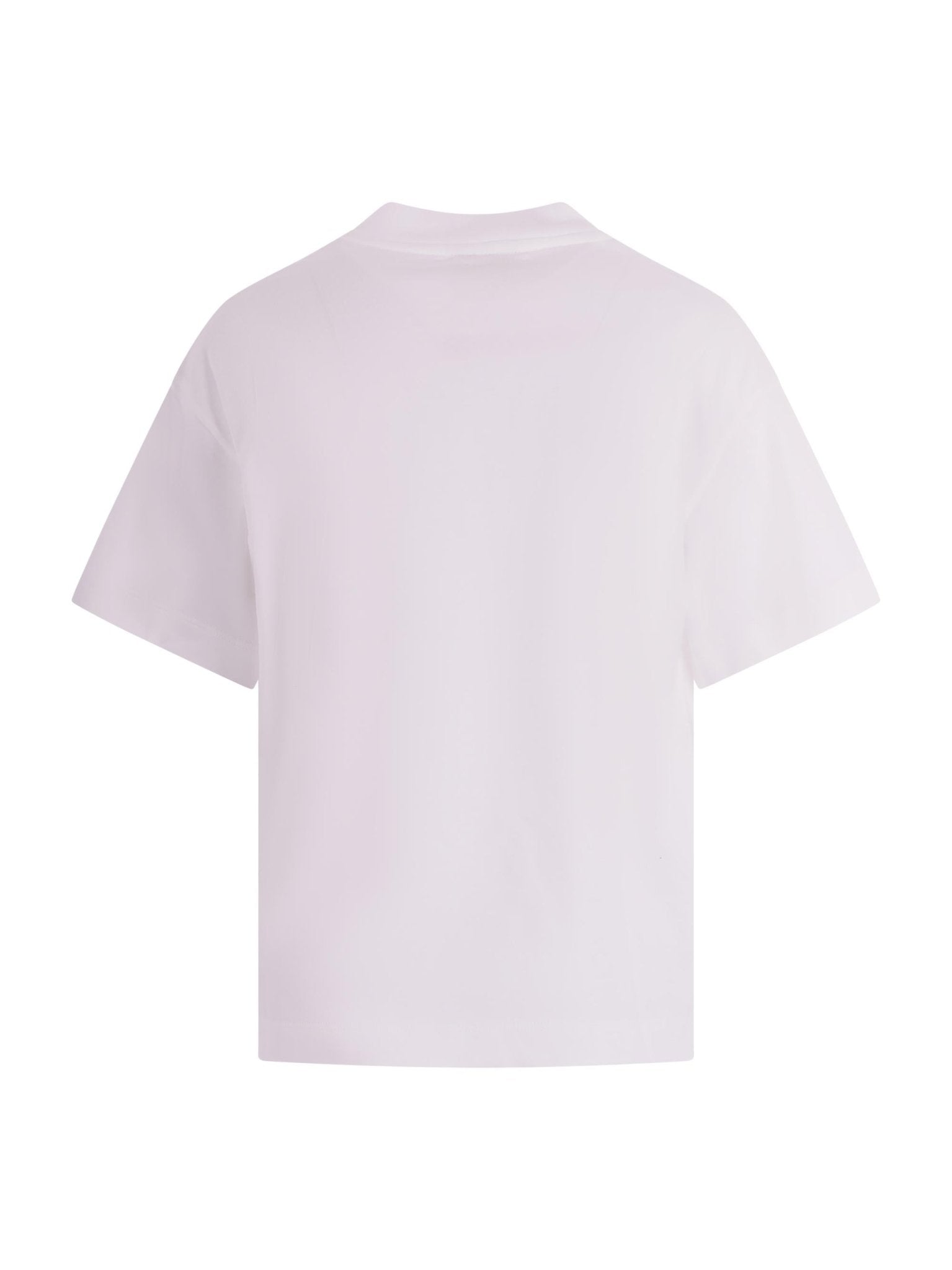 T-shirt per bambino Fendi Kids bianca con stampa Cavalli Fendi sul davanti - Rubino Kids