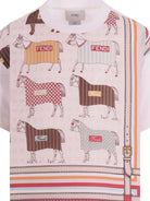 T-shirt per bambino Fendi Kids multicolore con stampa Cavalli Fendi - Rubino Kids