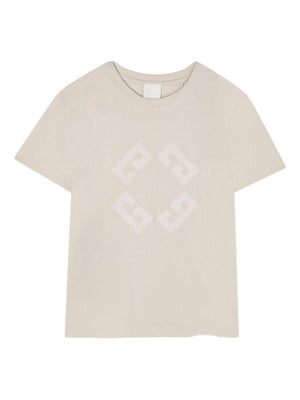T-shirt per bambino Givenchy Kids beige con stampa logo