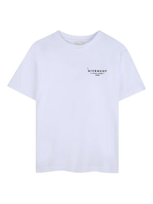 T-shirt per bambino Givenchy Kids bianca con stampa logo sul davanti