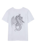 T-shirt per bambino Givenchy Kids bianco con stampa drago - Rubino Kids