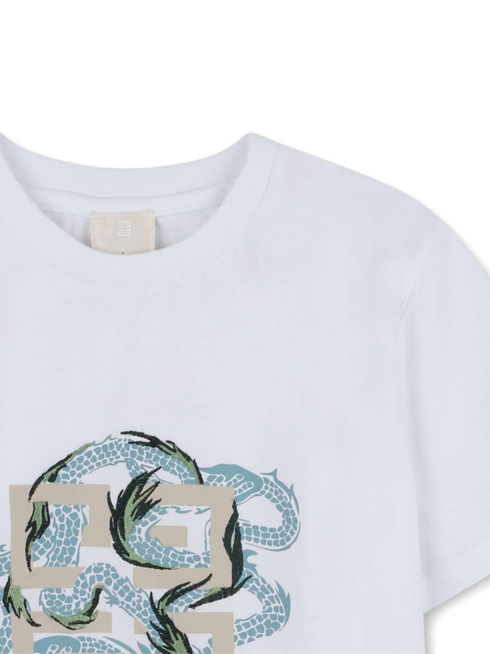 T-shirt per bambino Givenchy Kids bianco con stampa grafica - Rubino Kids