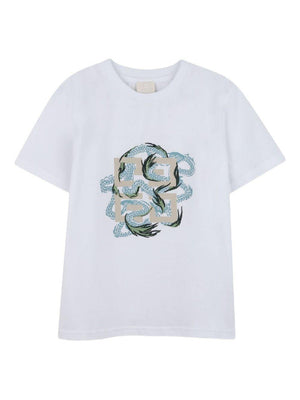 T-shirt per bambino Givenchy Kids bianco con stampa grafica