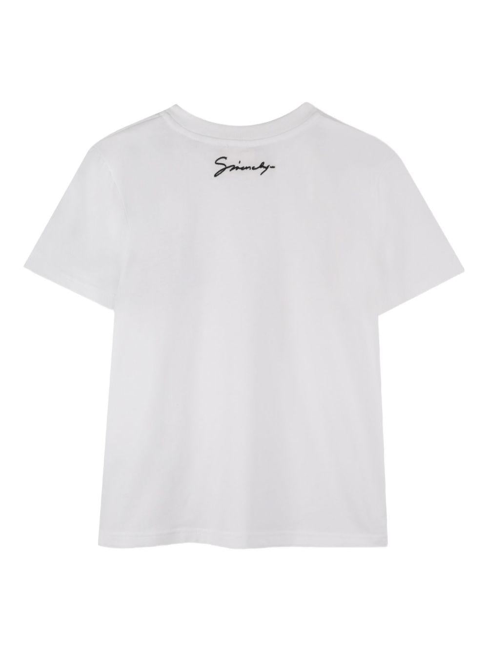 T-shirt per bambino Givenchy Kids bianco in cotone con logo - Rubino Kids
