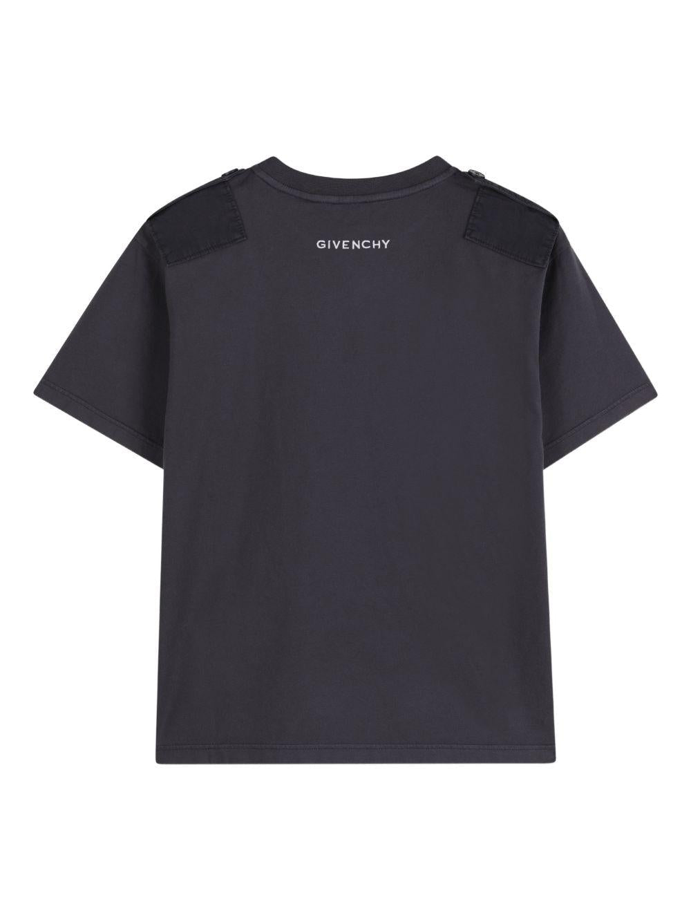 T-shirt per bambino Givenchy Kids blu con applicazioni - Rubino Kids
