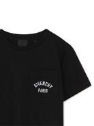 T-shirt per bambino Givenchy Kids nero con logo sul petto - Rubino Kids