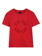 T-shirt per bambino Givenchy Kids rosso con stampa logo - Rubino Kids
