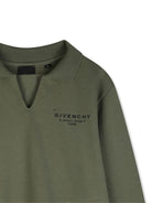 T-shirt per bambino Givenchy Kids verde cachi a maniche lunghe - Rubino Kids