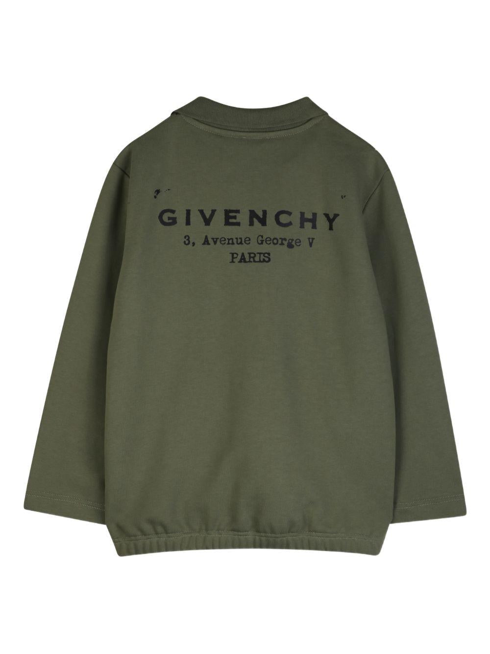 T-shirt per bambino Givenchy Kids verde cachi a maniche lunghe - Rubino Kids