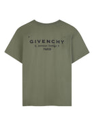 T-shirt per bambino Givenchy Kids verde con stampa logo - Rubino Kids