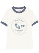 T-shirt per bambino Golden Goose Kids bianca con logo sul davanti - Rubino Kids