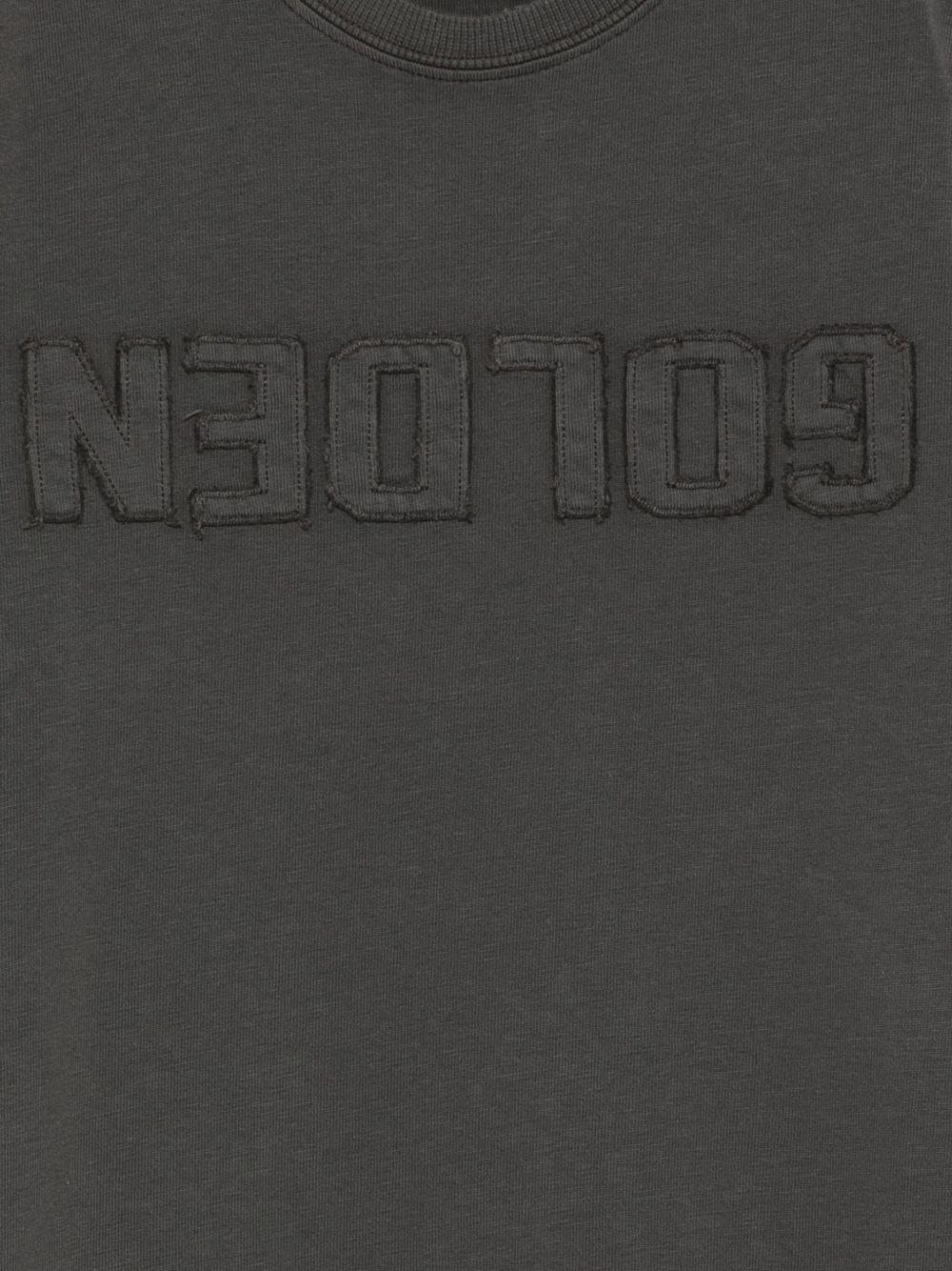 T-shirt per bambino Golden Goose Kids grigia con logo in rilievo - Rubino Kids