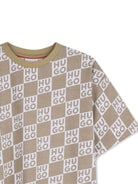 T-shirt per bambino Hugo Kids beige con motivo a quadri - Rubino Kids