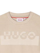 T-shirt per bambino Hugo Kids beige con stampa con logo - Rubino Kids