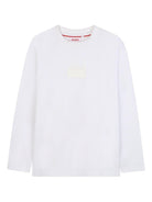 T-shirt per bambino Hugo Kids bianca con dettaglio logo stampato - Rubino Kids
