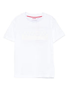 T-shirt per bambino Hugo Kids bianca con logo sul davanti - Rubino Kids