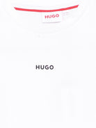T-shirt per bambino Hugo Kids bianca con stampa con logo - Rubino Kids