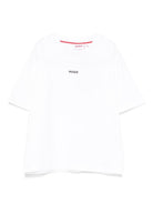 T-shirt per bambino Hugo Kids bianca con stampa con logo - Rubino Kids