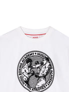 T-shirt per bambino Hugo Kids bianco con stampa Boxing Academy - Rubino Kids