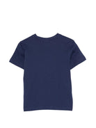 T-shirt per bambino Hugo Kids blu con logo sul davanti - Rubino Kids