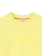 T-shirt per bambino Hugo Kids gialla con logo goffrato - Rubino Kids